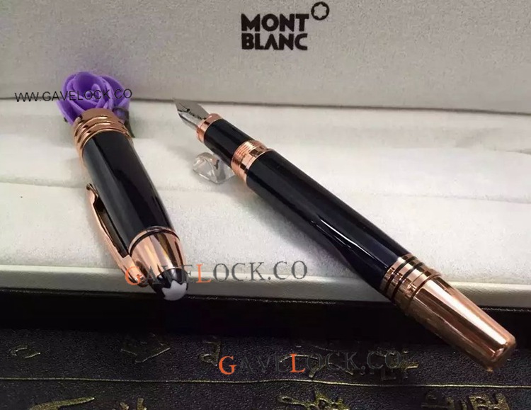 JFK Rose Gold Trim Fountain Pen with Box Best Montblanc JFK Review at Gavelock